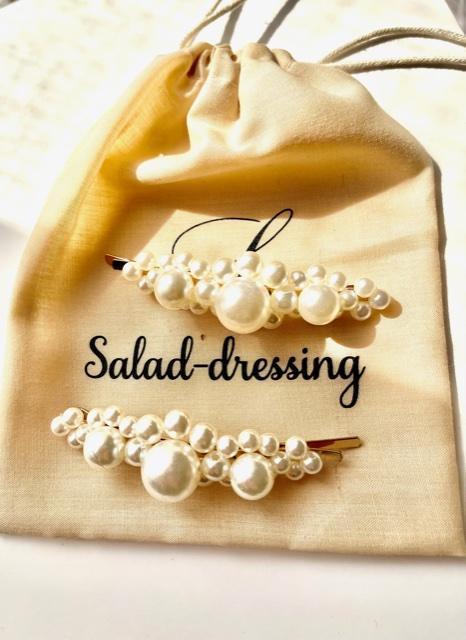 Ensemble de deux barrettes ornées de perles JUDIE Barrettes et pinces à cheveux salad-dressing 