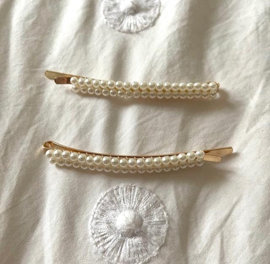 Ensemble de deux barrettes pour cheveux ornées de perles NOUR