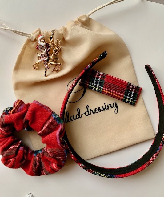Scrunchie gift bag / headband / hair clip KORALIA