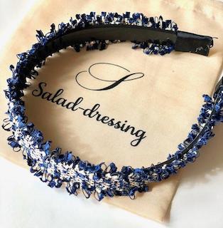blue tweed headband