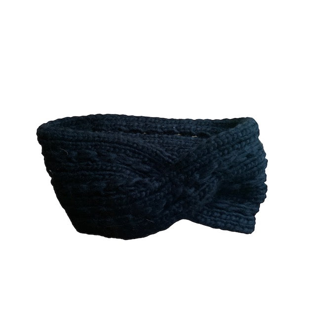 bandeau cheveux en laine noir