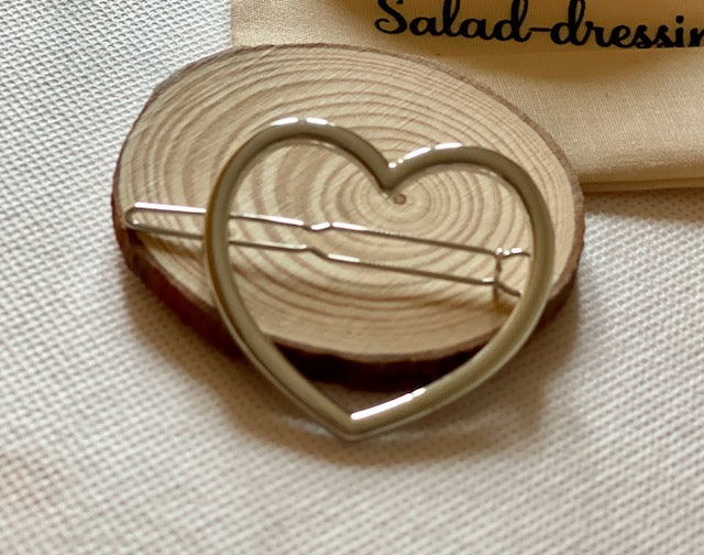 valentine silver heart barrette