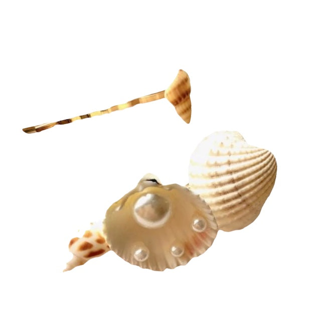 shell and pearl barrette and clip