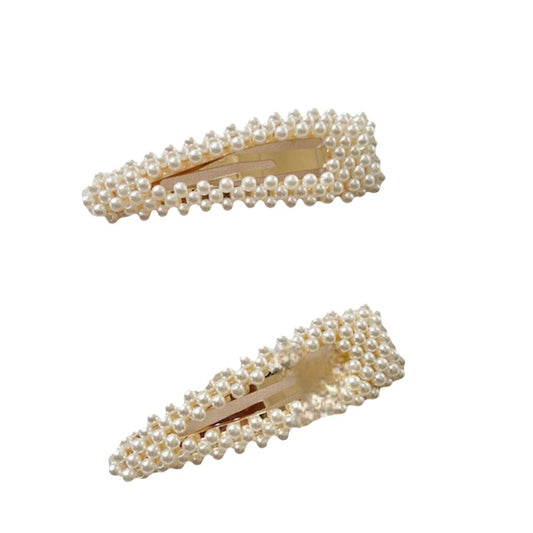 white pearl hair clips