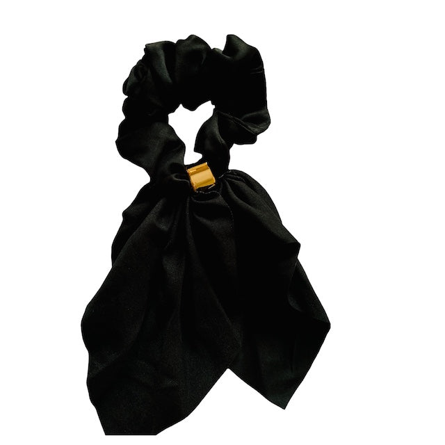 chouchou-foulard satin noir