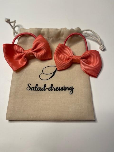 Set of two elastic ORANGE Scrunchies for children salad-dressing