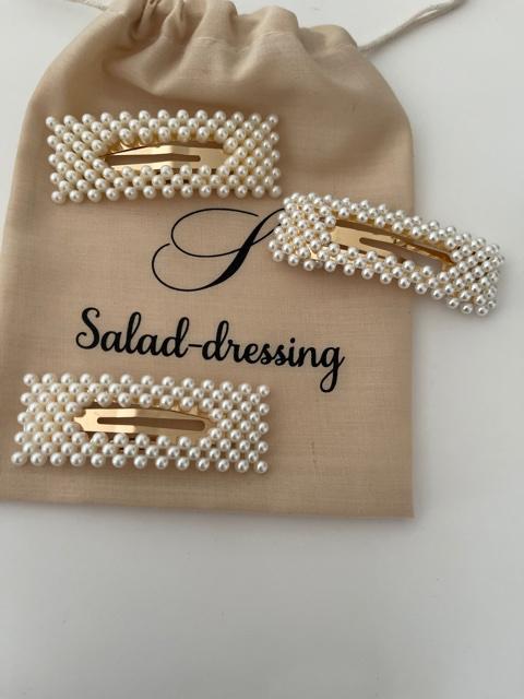 Barrettes ornées de perles blanches KORAYA Barrettes et pinces à cheveux salad-dressing 