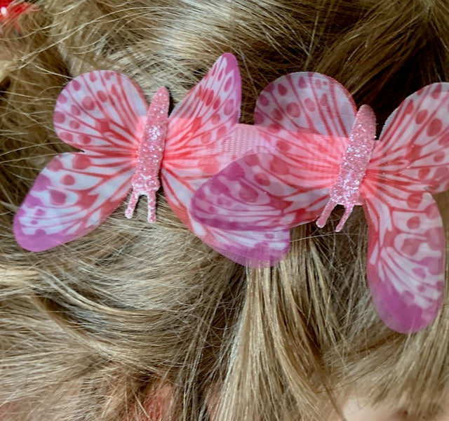 pink butterfly hair clips salad-dressing