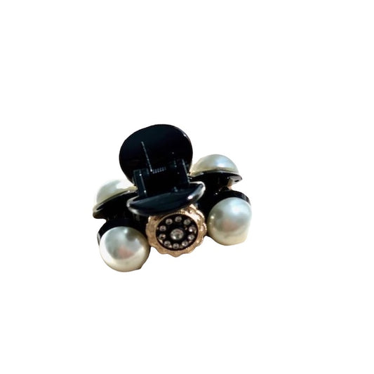 small pearl and rhinestone crab clip