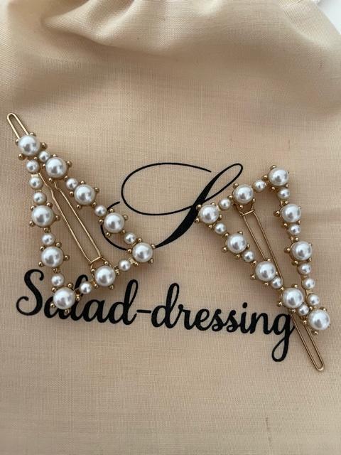 Barrettes with SONA pearls Barrettes and hair clips salad-dressing